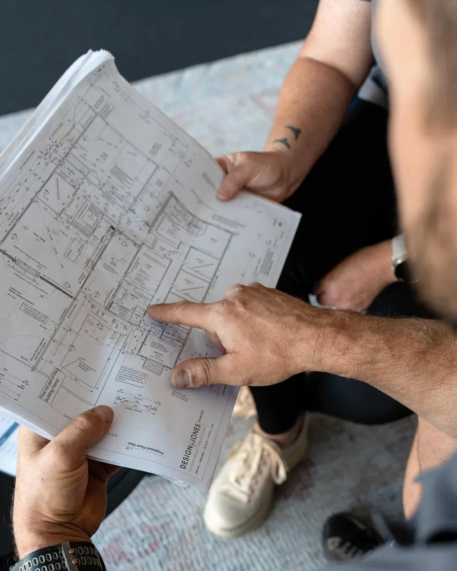 Going over site plans